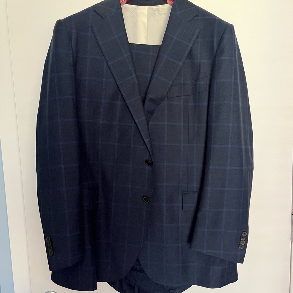 Suitsupply Blue Wool Blend Suit Classic Business Style